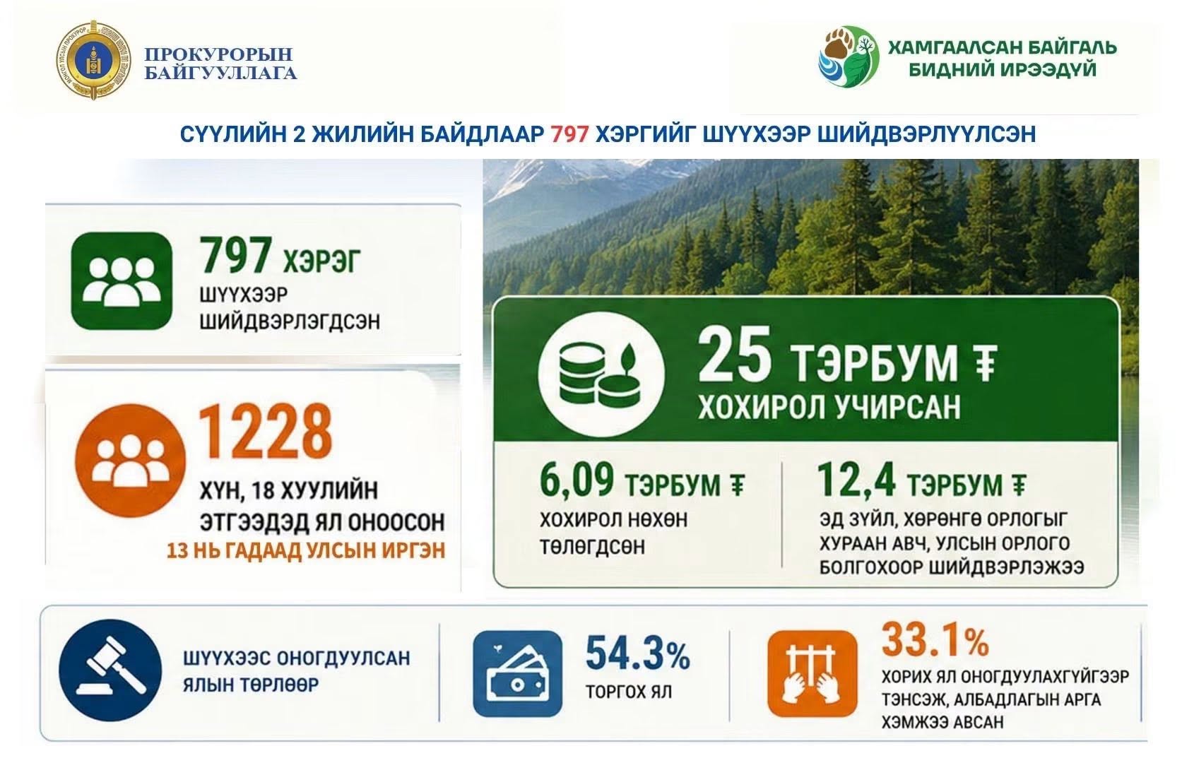 Хууль бус мод бэлтгэх гэмт хэрэг хүрээлэн буй орчны эсрэг гэмт хэргийн 41 хувийг эзэлж байна